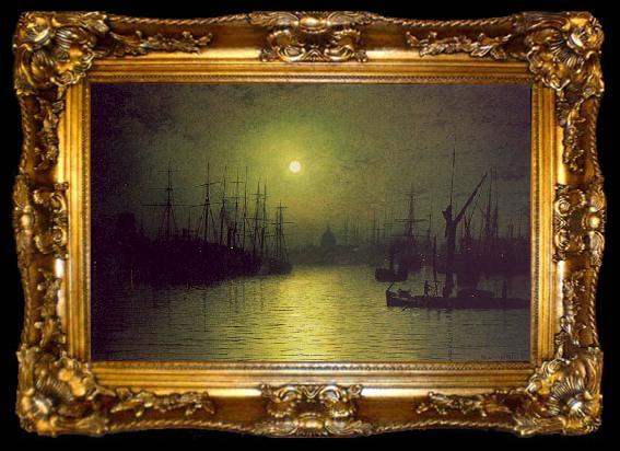 framed  Atkinson Grimshaw Nightfall Down the Thames, ta009-2